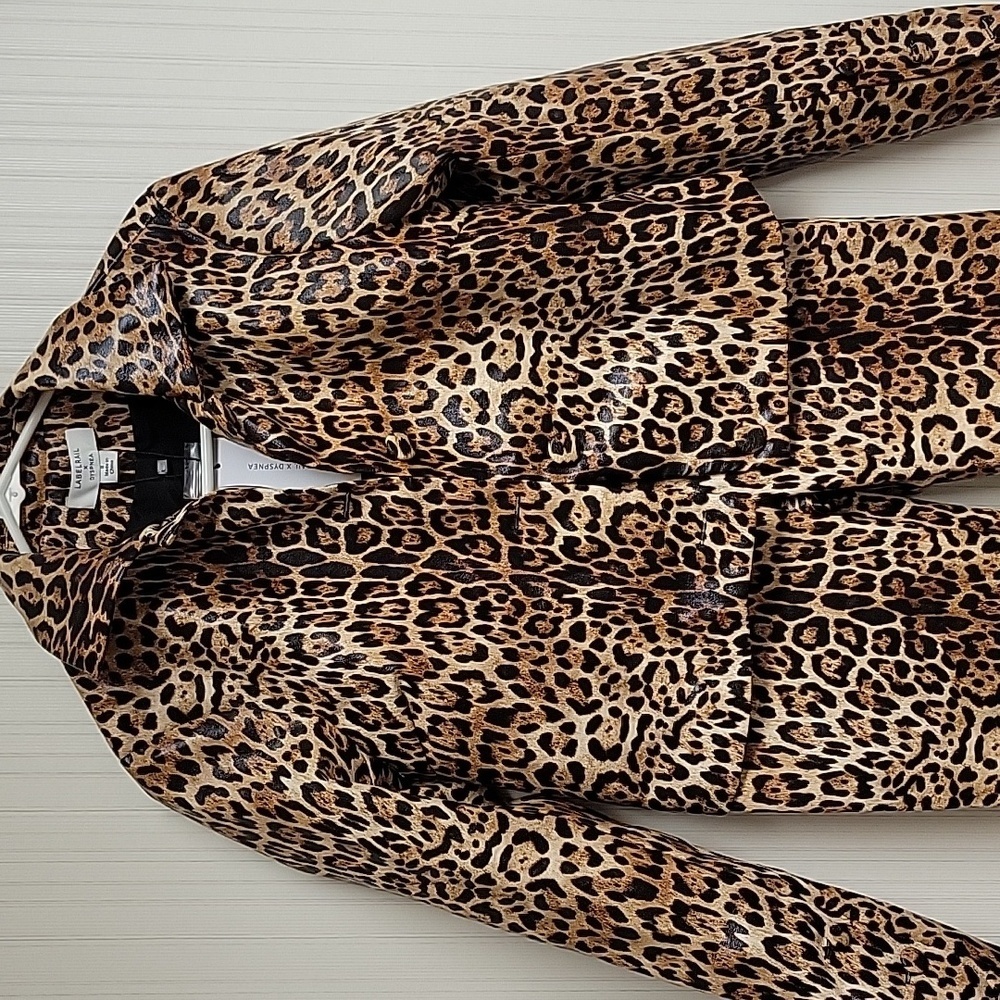 Labelrail X Dyspnea Leopard Print Jacket and Pants Set Womens Sz 8. NWT Indie - Picture 2 of 6